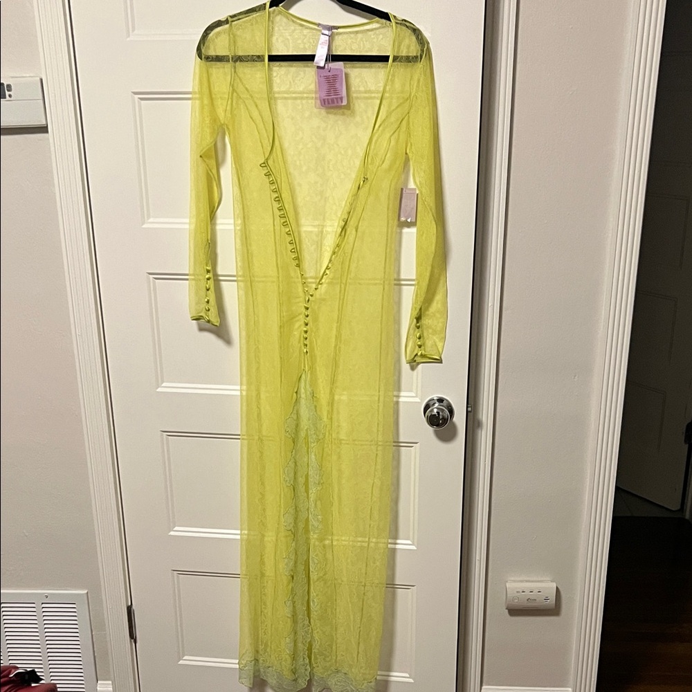 Savage X Fenty Yellow Lace Maxi Dress